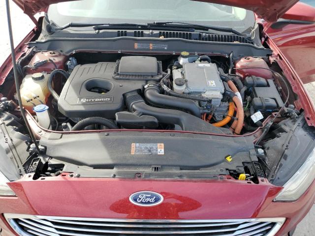 3FA6P0LU1KR256922 - 2019 FORD FUSION SE RED photo 11