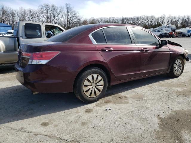 1HGCP2F37CA120299 - 2012 HONDA ACCORD LX MAROON photo 3