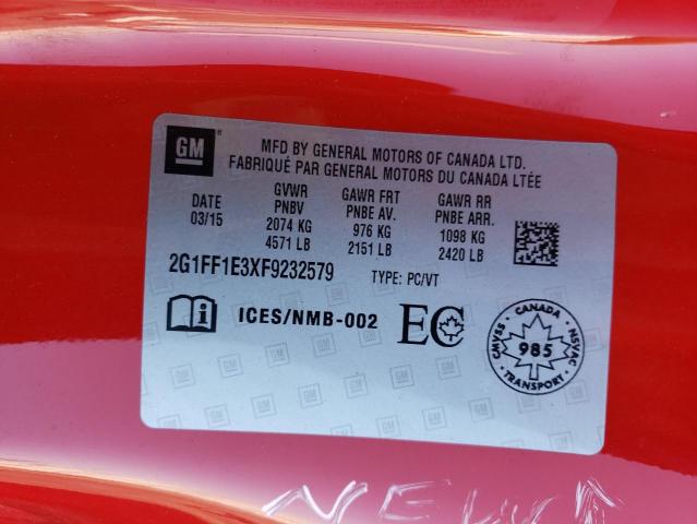 2G1FF1E3XF9232579 - 2015 CHEVROLET CAMARO LT RED photo 13