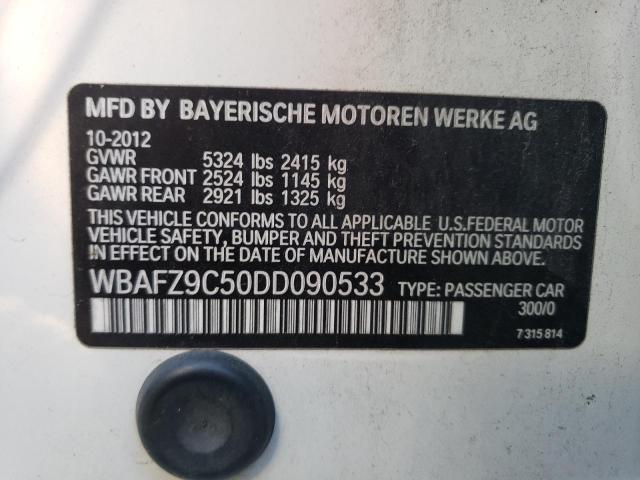 WBAFZ9C50DD090533 - 2013 BMW 535 I HYBRID WHITE photo 12