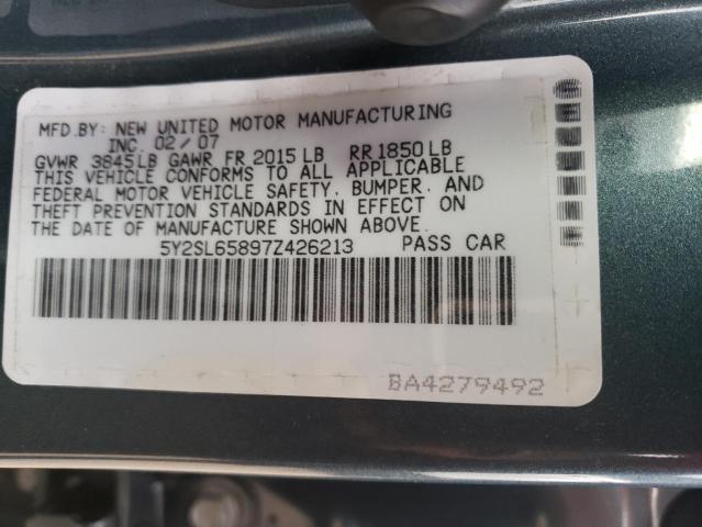 5Y2SL65897Z426213 - 2007 PONTIAC VIBE BLUE photo 12