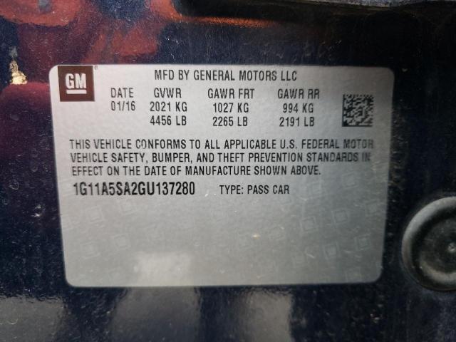 1G11A5SA2GU137280 - 2016 CHEVROLET MALIBU LIM LS ლურჯი ფოტო 12
