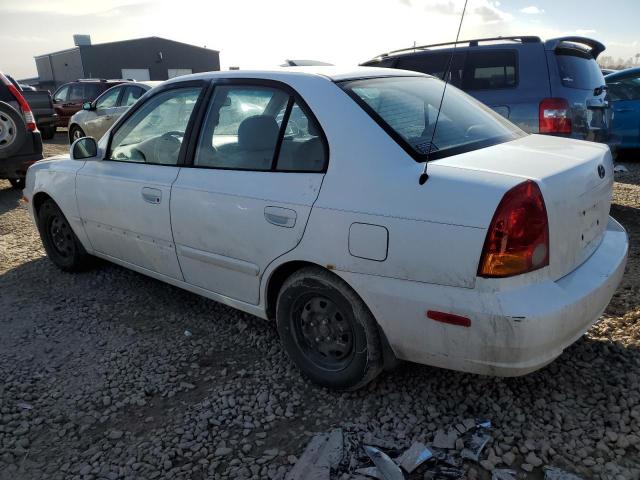 KMHCG45C13U460652 - 2003 HYUNDAI ACCENT GL WHITE photo 2