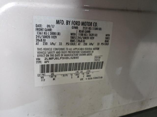 2LMPJ6LP5HBL52895 - 2017 LINCOLN MKX RESERVE Սպիտակ լուսանկար 13