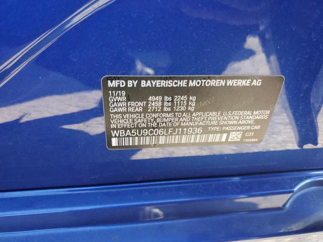 WBA5U9C06LFJ11936 - 2020 BMW M340XI BLUE photo 12