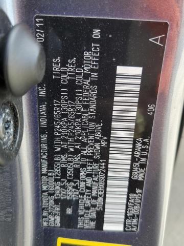 5TDBK3EHXBS072441 - 2011 TOYOTA HIGHLANDER BASE فحمي صورة 13