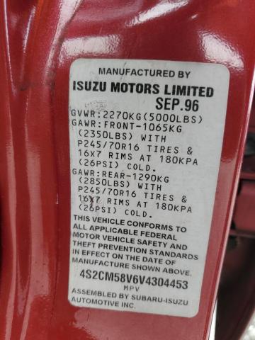 4S2CM58V6V4304453 - 1997 ISUZU RODEO S RED photo 13