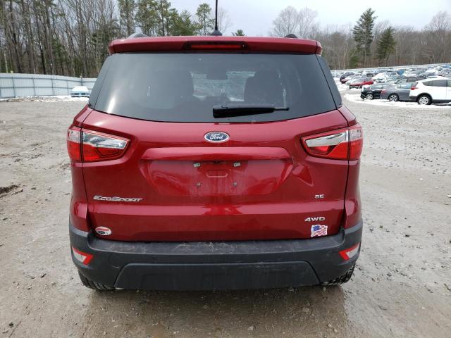 MAJ6S3GL6MC395673 - 2021 FORD ECOSPORT SE RED photo 6