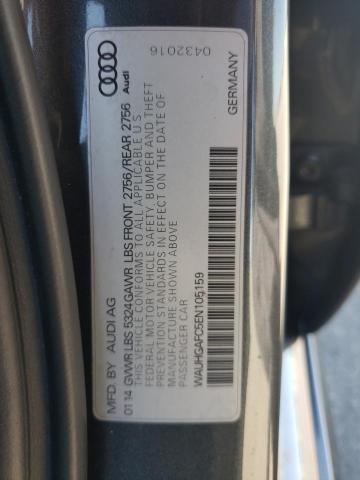 WAUHGAFC5EN105159 - 2014 AUDI A6 PRESTIGE ნაცრისფერი ფოტო 12