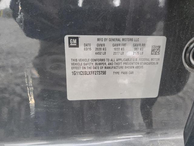 1G11C5SLXFF273798 - 2015 CHEVROLET MALIBU 1LT 黑色 照片 12