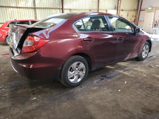 2HGFB2F49CH047801 - 2012 HONDA CIVIC LX MAROON photo 3