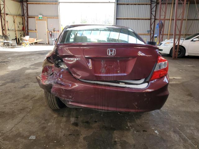 2HGFB2F49CH047801 - 2012 HONDA CIVIC LX MAROON photo 6