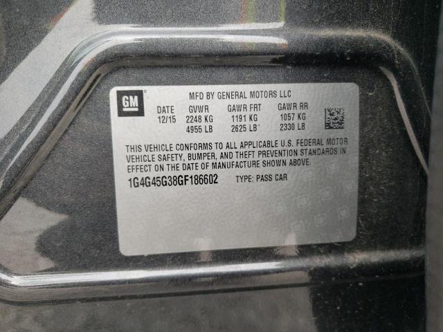 1G4G45G38GF186602 - 2016 BUICK LACROSSE SPORT TOURING CHARCOAL photo 12