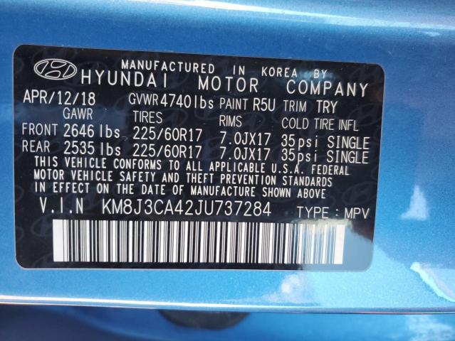 KM8J3CA42JU737284 - 2018 HYUNDAI TUCSON SEL BLUE photo 13