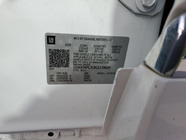 1GKKNPLS3KZ178620 - 2019 GMC ACADIA DENALI WHITE photo 13