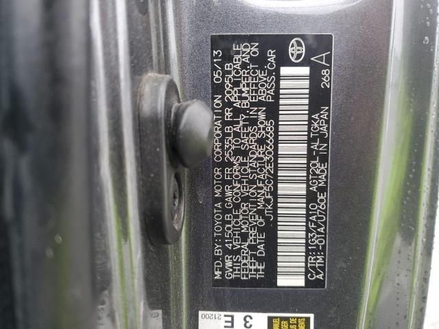 JTKJF5C72E3066685 - 2014 TOYOTA SCION TC ნაცრისფერი ფოტო 13