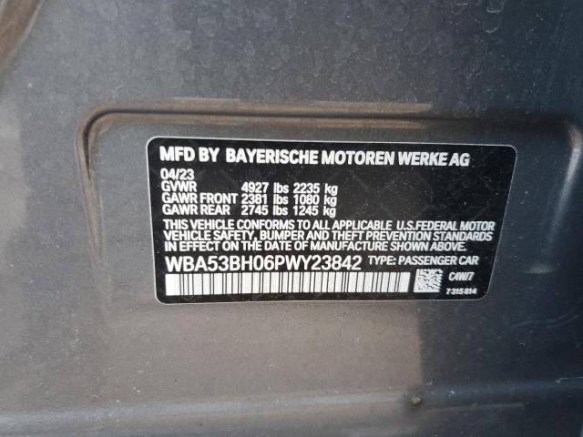 WBA53BH06PWY23842 - 2023 BMW 530 I GRAY photo 12