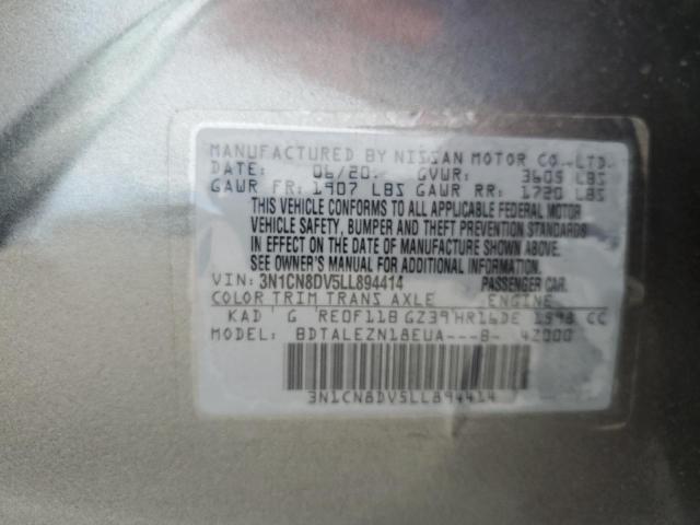 3N1CN8DV5LL894414 - 2020 NISSAN VERSA S GRAY photo 12