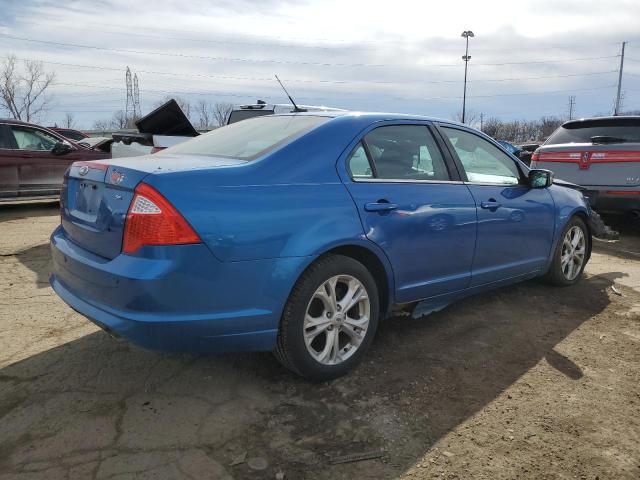 3FAHP0HA4CR134273 - 2012 FORD FUSION SE BLUE photo 3