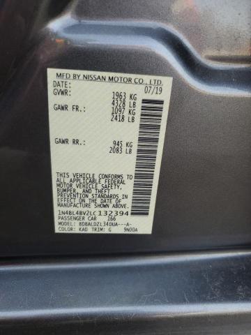 1N4BL4BV2LC132394 - 2020 NISSAN ALTIMA S GRAY photo 12