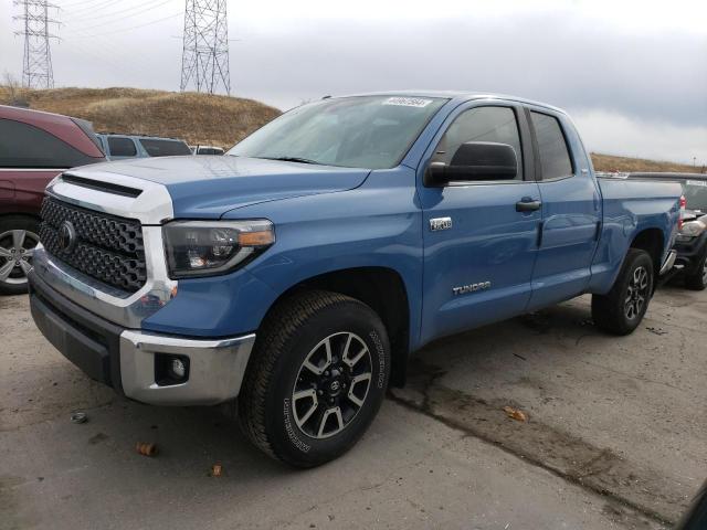 5TFUY5F14KX788914 - 2019 TOYOTA TUNDRA DOUBLE CAB SR/SR5 BLUE photo 1