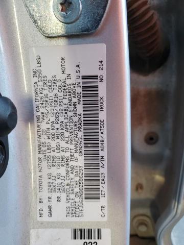 5TEJU62N98Z586293 - 2008 TOYOTA TACOMA DOUBLE CAB PRERUNNER SILVER photo 12