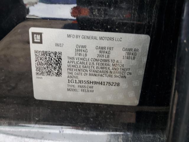 1G1JB5SH9H4175228 - 2017 CHEVROLET SONIC LS 黑色 照片 12