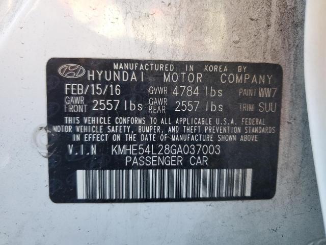 KMHE54L28GA037003 - 2016 HYUNDAI SONATA PLUG-IN HYBRID WHITE photo 12