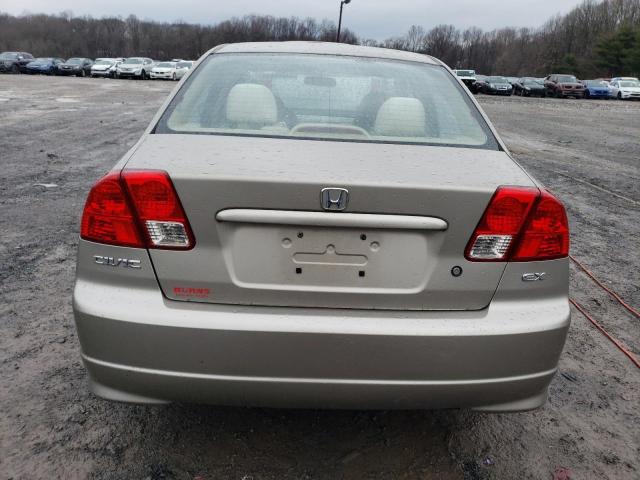 2HGES26795H527524 - 2005 HONDA CIVIC EX BEIGE photo 6