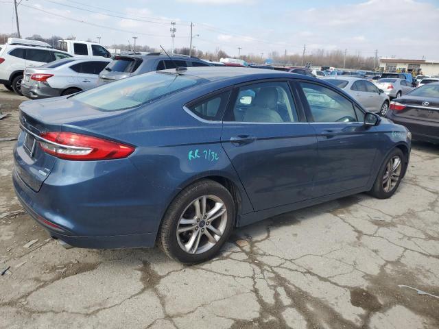 3FA6P0HD5JR147001 - 2018 FORD FUSION SE BLUE photo 3