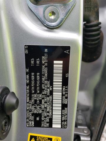 5TDKKRFH7FS114085 - 2015 TOYOTA HIGHLANDER XLE Gümüş foto 14