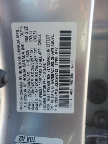 2HKRM3H50EH548443 - 2014 HONDA CR-V EX SILVER photo 12