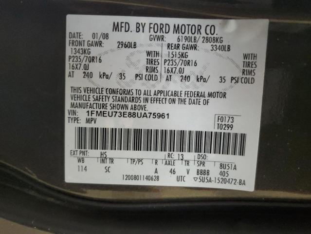 1FMEU73E88UA75961 - 2008 FORD EXPLORER XLT GRAY photo 13