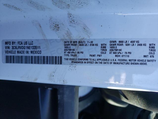 3C6LRVDG1NE133511 - 2022 RAM PROMASTER 2500 HIGH Ақ фото 14