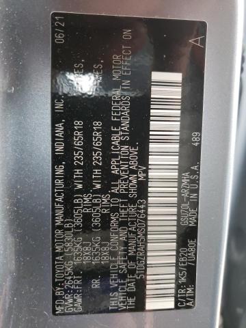 5TDGZRAH5MS076443 - 2021 TOYOTA HIGHLANDER XLE BLUE photo 13