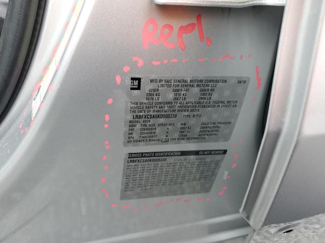 LRBFXCSA6KD005338 - 2019 BUICK ENVISION ESSENCE Արծաթագույն լուսանկար 13