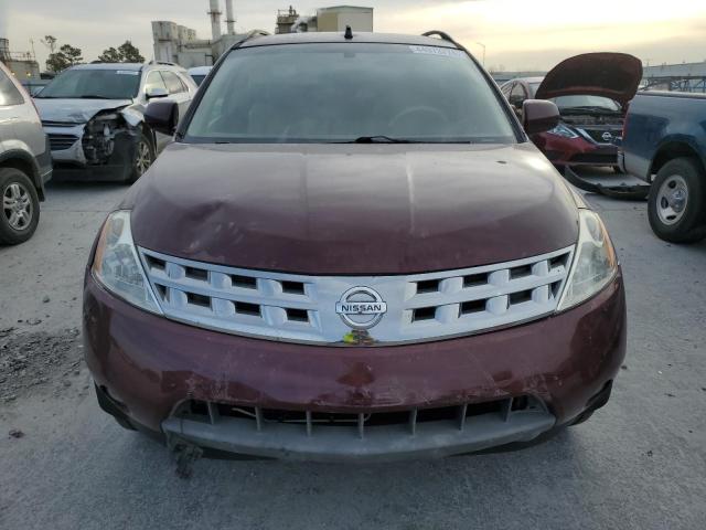 JN8AZ08T45W307849 - 2005 NISSAN MURANO SL BURGUNDY photo 5