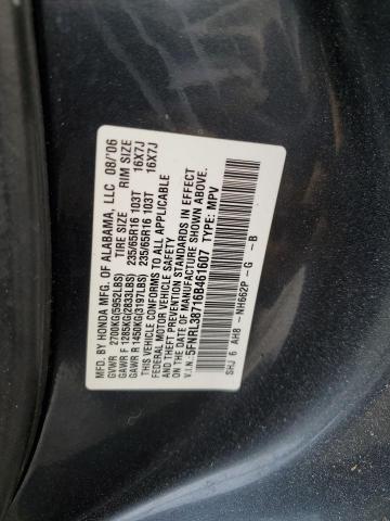 5FNRL38716B461607 - 2006 HONDA ODYSSEY EXL CHARCOAL photo 13