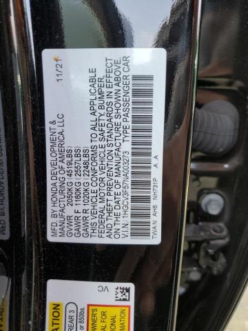 1HGCV3F57NA003273 - 2022 HONDA ACCORD HYBRID EXL BLACK photo 12