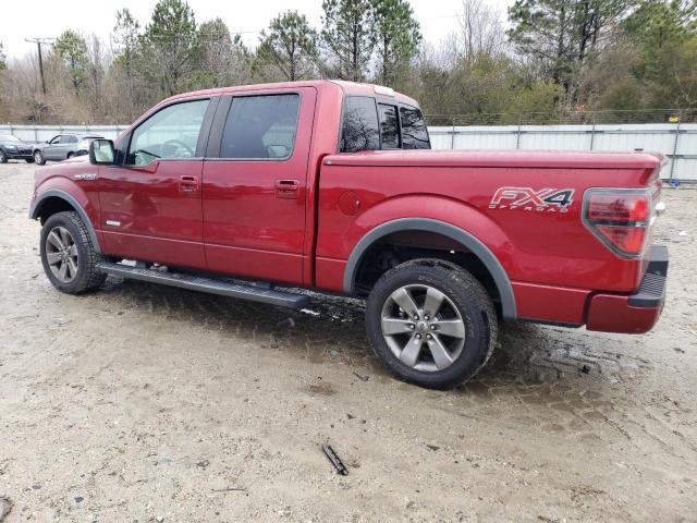 1FTFW1ETXDKE91205 - 2013 FORD F-150 SUPERCREW BURGUNDY photo 2