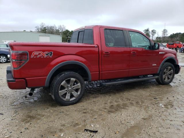 1FTFW1ETXDKE91205 - 2013 FORD F-150 SUPERCREW BURGUNDY photo 3