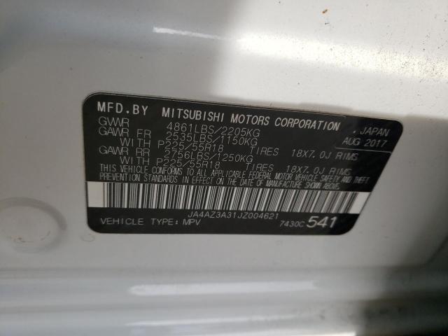 JA4AZ3A31JZ004621 - 2018 MITSUBISHI OUTLANDER SE WHITE photo 13