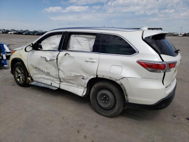 5TDKKRFH5ES010905 - 2014 TOYOTA HIGHLANDER XLE WHITE photo 2