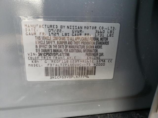 3N1CP5DV0PL477796 - 2023 NISSAN KICKS SR GRAY photo 12