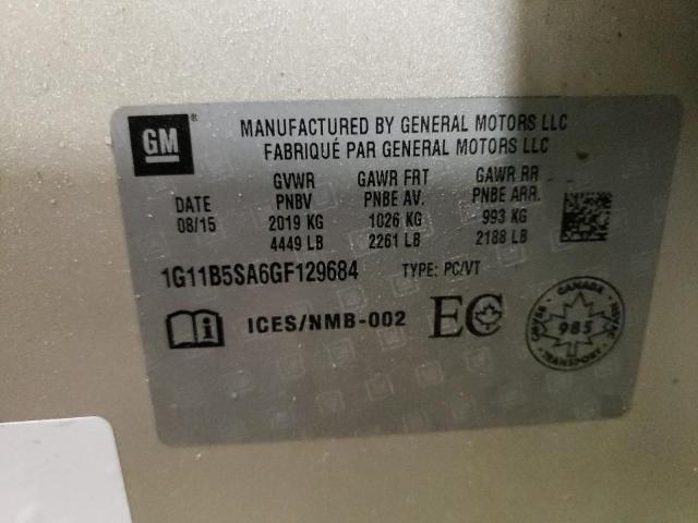 1G11B5SA6GF129684 - 2016 CHEVROLET MALIBU LIM LS თაფლისფერი ფოტო 13