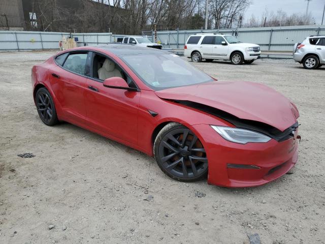 5YJSA1E60MF451378 - 2021 TESLA MODEL S Qırmızı foto 4
