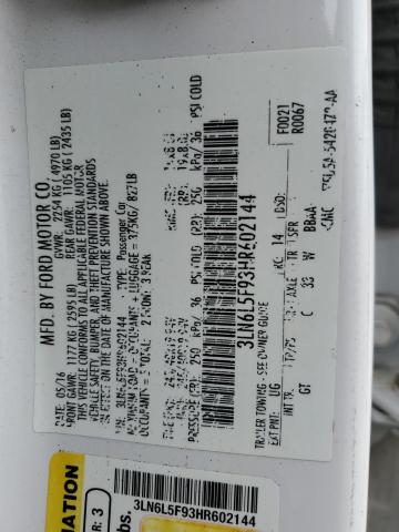 3LN6L5F93HR602144 - 2017 LINCOLN MKZ RESERVE თეთრი ფოტო 13