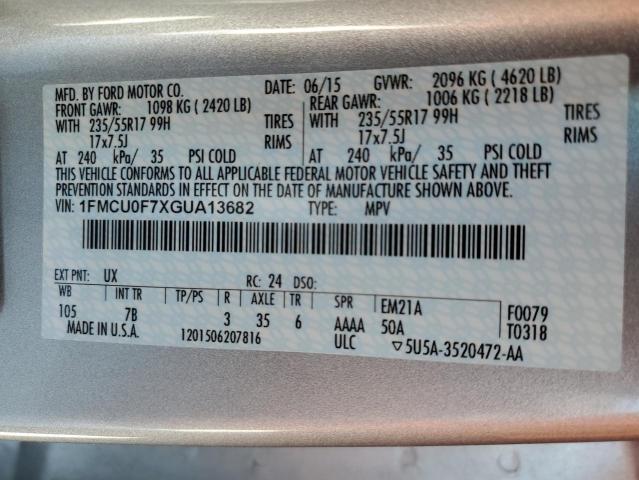 1FMCU0F7XGUA13682 - 2016 FORD ESCAPE S BLUE photo 13