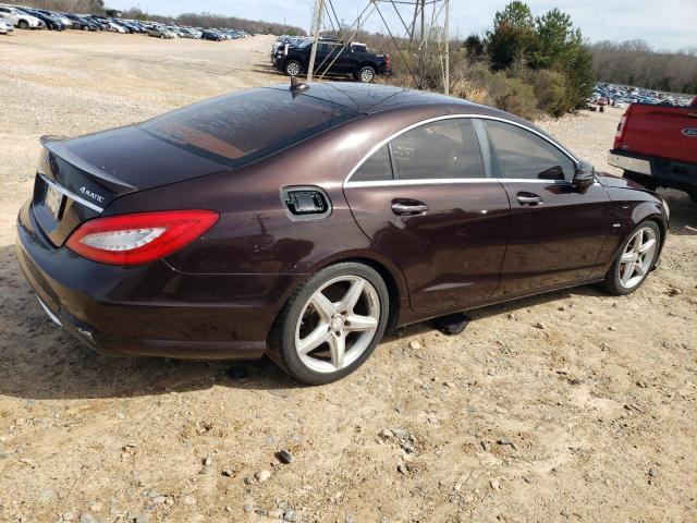 WDDLJ9BB2CA042686 - 2012 MERCEDES-BENZ CLS 550 4MATIC BURGUNDY photo 3