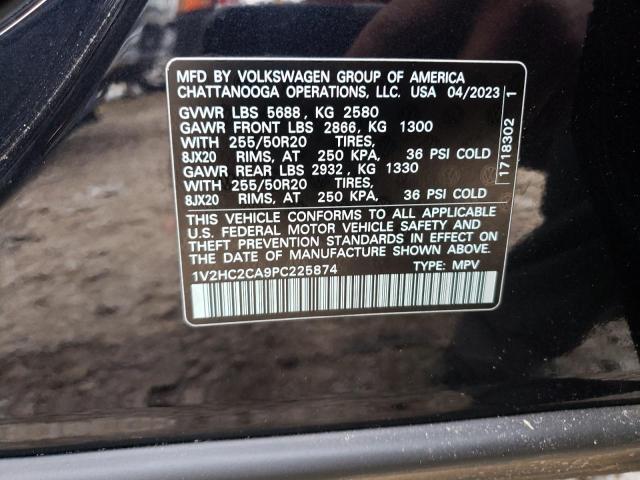 1V2HC2CA9PC225874 - 2023 VOLKSWAGEN ATLAS CROS SE Noir photo 12